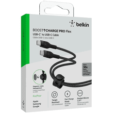Belkin Boost Charge Pro Flex USB-C apa - USB-C apa Adat- és töltőkábel - Fekete (1m) (CAB011BT1MBK)