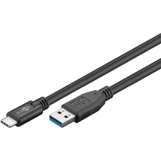 Goobay 44712 USB-A apa - USB-C apa 3.0 Adat és töltőkábel - Fekete (1m) (44712)