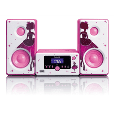 LENCO MC-020 Princess Bluetooth Mikro HiFi torony - Pink (A002822)