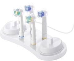 OEM ORAL B kompatibilis elektromos fogkefe és 4 cserefej tartó, fehér színben 