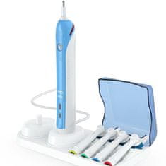 OEM ORAL B kompatibilis elektromos fogkefe és 4 cserefej fedeles tartó, fehér színben 