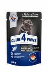 Club4Paws Premium Nedves kutyaeledel - Kacsa és pulyka mártással 24x85 g