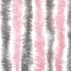 Vidaxl ezüstszürke és rózsaszín zsenília rovarfüggöny 56 x 185 cm 377360