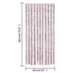 Vidaxl ezüstszürke és rózsaszín zsenília rovarfüggöny 56 x 185 cm 377360