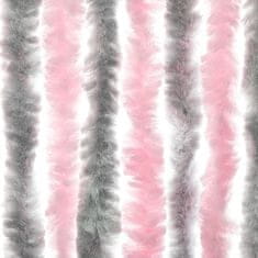 Vidaxl ezüstszürke és rózsaszín zsenília rovarfüggöny 100 x 220 cm 377365