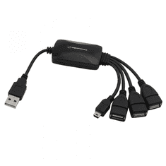 Esperanza EA114 USB 2.0 HUB (3 + 1 port) - Fekete (EA114)