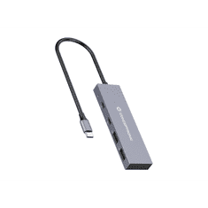 Conceptronic HUBBIES13G hálózati csatlakozó USB 3.2 Gen 2 (3.1 Gen 2) Type-C 10000 Mbit/s Szürke (HUBBIES13G)