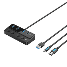 Vention CHWBF hálózati csatlakozó USB 3.2 Gen 1 (3.1 Gen 1) Type-A 5000 Mbit/s Fekete (CHWBF)