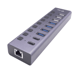 I-TEC CACHARGEHUB9LAN hálózati csatlakozó USB 2.0 Type-C 5000 Mbit/s Szürke (CACHARGEHUB9LAN)