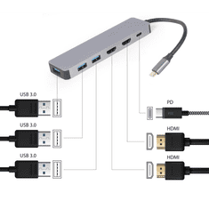 Gembird A-CM-COMBO3-03 USB Type-C 3.1 HUB (3 port) (A-CM-COMBO3-03)