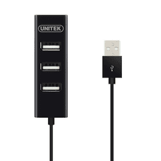 Unitek Y-2140 USB 2.0 mini HUB (4 port) Fekete (Y-2140 BLACK)