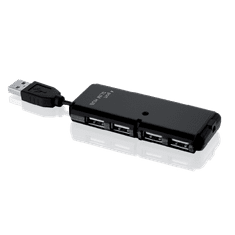 iBOX IUHT008C USB 2.0 Slim HUB (4 port) Fekete (IUHT008C)