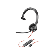 HP Poly Blackwire 3310 UC (USB Type-A) Vezetékes Headset - Fekete (767F7AA)