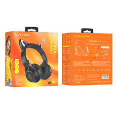 Borofone BO18 Cicafüles Wireless fejhallgató - Fekete (ZES125696)