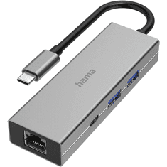 Hama 00200108 dokkoló állomás és port replikátor USB 3.2 Gen 1 (3.1 Gen 1) Type-C Szürke (200108)