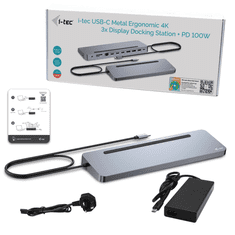 I-TEC C31FLAT2PDPRO100W dokkoló állomás és port replikátor Vezetékes USB 3.2 Gen 1 (3.1 Gen 1) Type-C Ezüst (C31FLAT2PDPRO100W)