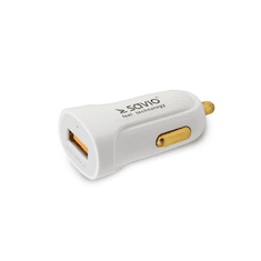 SAVIO Autós USB gyorstöltő 3000 mA Fehér (SA-05/W)