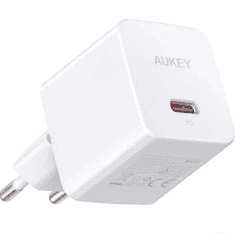 Aukey PA-Y20S Hálózati USB-C töltő - Fehér (20W) (PA-Y20S WHITE)