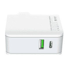 LDNIO A4403C USB-A / USB-C Hálózati töltő + USB-C - USB-C kábel - Fehér (20W) (A4403C TYPE C-TYPE C)