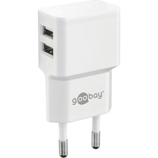 Goobay 44952 Hálózati 2x USB-A töltő (5V / 2.4A) Fehér (44952)