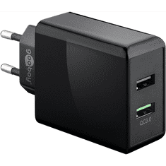 Goobay 44956 Hálózati USB-A töltő - Fekete (28W) (44956)