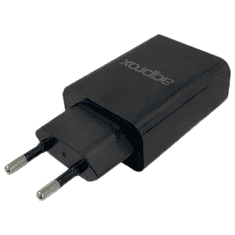 Approx APPUSBWALL24B 2x USB-A Hálózati töltő - Fekete (5V / 2.4A) (APPUSBWALL24B)