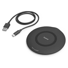 Hama QI-FC15 Okostelefon Fekete USB Vezeték nélkül tölthető Gyorstöltés Beltéri (201674)