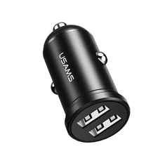 USAMS CC114 Autós USB-A töltő - Fekete (5V / 2.4A) (USA000867)