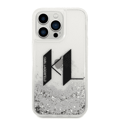 Karl Lagerfeld Liquid Glitter Big KL Apple iPhone 14 Pro Tok - Ezüst/Mintás (KLHCP14LLBKLCS)