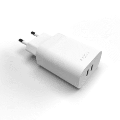 FIXED Dual Travel 2x USB Type-C Hálózati töltő - Fehér (35W) (FIXC35-2C-WH)