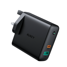 Aukey PA-D3 Hálózati USB-A + USB-C PD 3.0 töltő 60W Fekete (PA-D3)