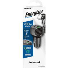 Energizer USB-A / USB-C Autós töltő - Fekete (38W) (3492548233304)