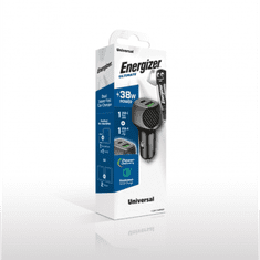 Energizer USB-A / USB-C Autós töltő - Fekete (38W) (3492548233304)