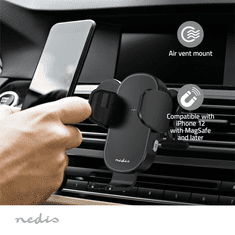 Nedis USB Type-C Vezeték nélküli autós töltő - Fekete (CCHAQ15W110BK)