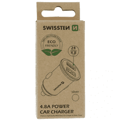 SWISSTEN Power Delivery 2x USB-A Autós töltő - Fekete (45W) (20111900)