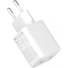 Yenkee YAC G35D Volt GaN 2x USB Type-C Hálózati töltő - Fehér (35W) (YAC G35D)