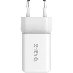Yenkee YAC G35D Volt GaN 2x USB Type-C Hálózati töltő - Fehér (35W) (YAC G35D)