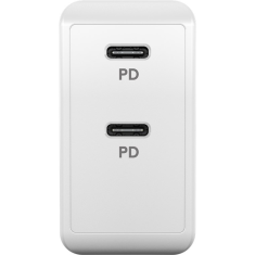 Goobay 61758 2x USB-C Hálózati töltő - Fehér (36W) (61758)