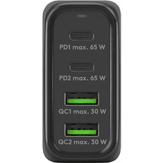 Goobay 64817 2x USB-A / 2x USB-C Hálózati töltő - Fekete (65W) (64817)