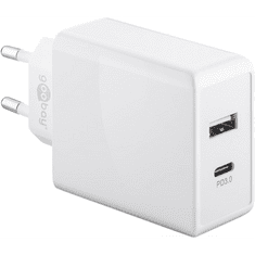 Goobay 44961 Hálózati USB-C / USB-A töltő - Fehér (28W) (44961)