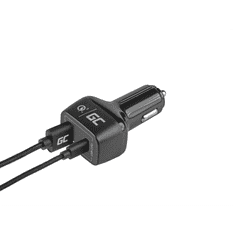 Green Cell CAD33 Autós USB töltő (2 port: USB-C Power Delivery + USB Quick Charge 3.0) 42W Fekete (CAD33)