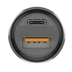Budi 633 USB-A / USB-C Autós töltő - Szürke/Átlátszó (30W) (633)