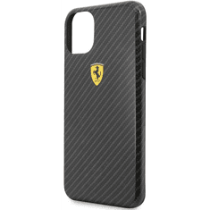 Ferrari Protect Apple iPhone 11 Pro Max Szilikon Tok - Fekete (FESPCHCN65CBBK)
