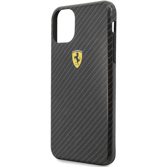 Ferrari Protect Apple iPhone 11 Pro Max Szilikon Tok - Fekete (FESPCHCN65CBBK)