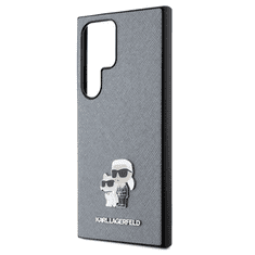 Karl Lagerfeld Saffiano Metal Pin Samsung Galaxy S24 Ultra Tok - Szürke/Mintás (KLHCS24LPSAKCMPG)