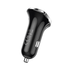 Borofone BZ15 2x USB Type-A Autós töltő - Fekete (12W) (BZ15 FEKETE)