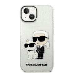 Karl Lagerfeld Liquid Glitter Karl and Choupette NFT Apple iPhone 14 Plus Tok - Átlátszó/Mintás (KLHCP14MHNKCTGT)