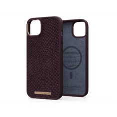 NJORD Salmon Leather MagSafe Apple iPhone 14 Plus Bőr Tok - Bordó (NA42SL03)