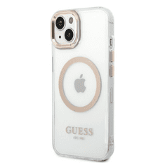 Guess iPhone 14 Plus Tok - Átlátszó/Arany (GUHMP14MHTRMD)