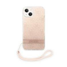 Guess 4G Print Cord iPhone 14 Plus Szilikon Tok - Rózsaszín (GUOHCP14MH4STP)